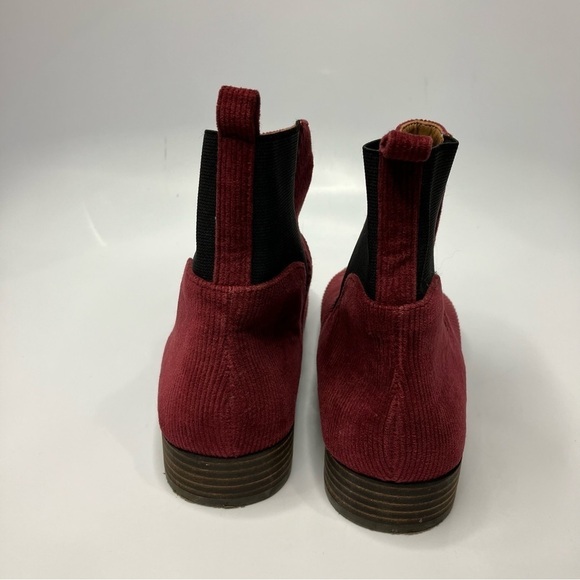 Lucky Brand Gleldo maroon corduroy ankle boots size 8.5 - Picture 5 of 9